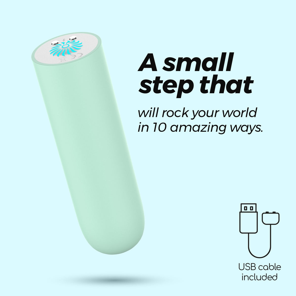 Quackers USB Rechargeable Vibrating Bullet Mint Green