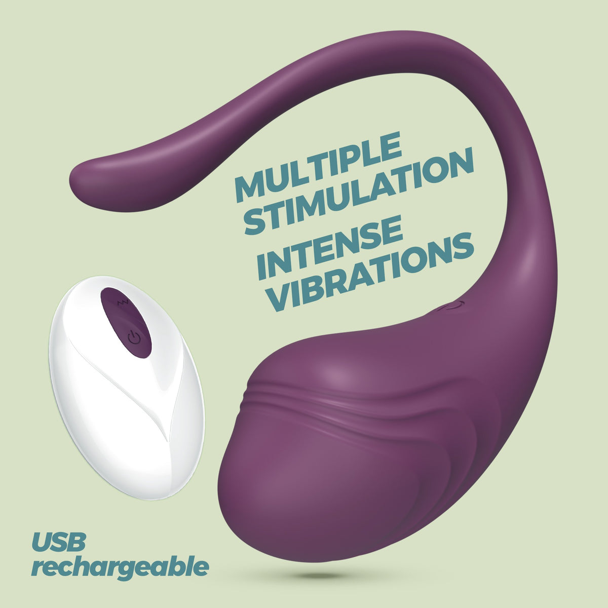 Tamago Rechargeable Vibrating EGG with Remote Purple