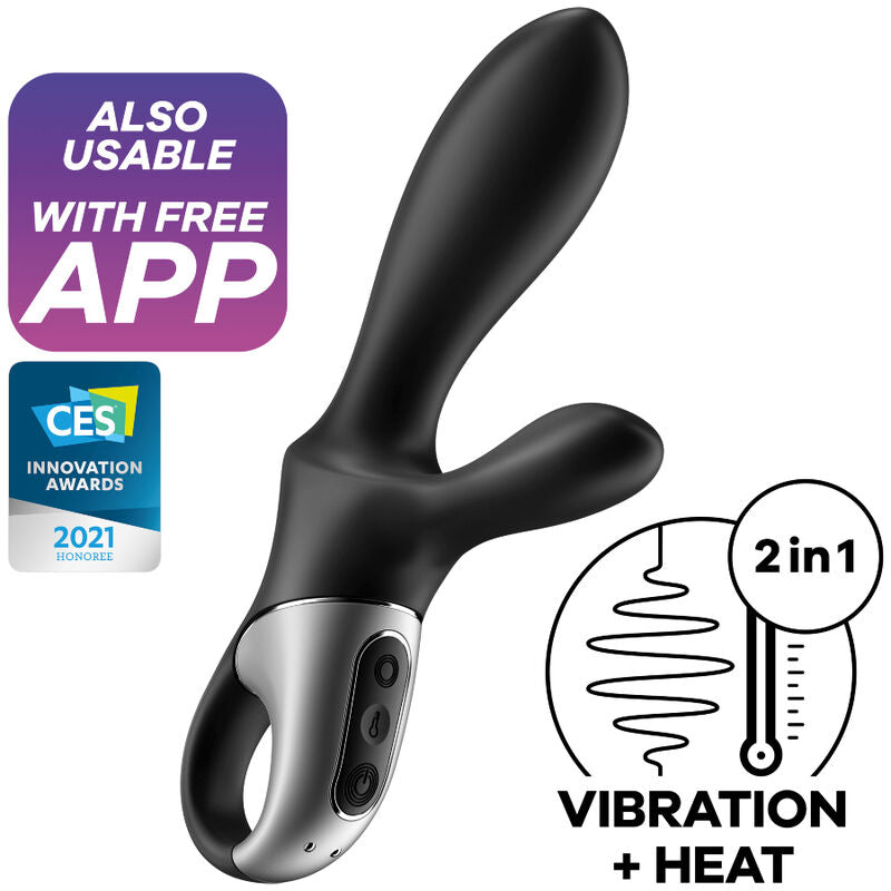 Heat Climax+ Anal Vibrator APP Black