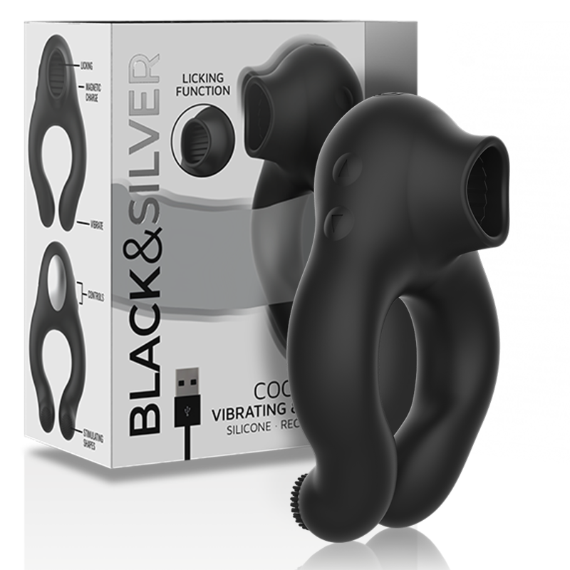 Silicone Vibrator Ring 3 Motors Rechargeable Black