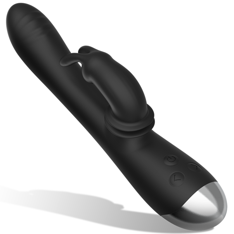 Dj. Adam Rechargeable Silicone Rabbit Stimulator Black