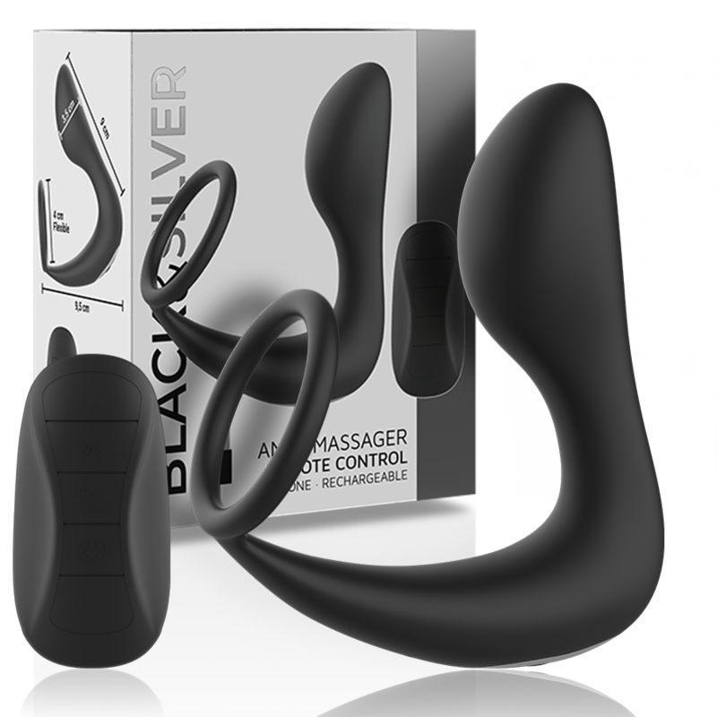 Remote Control Anal Massager Rechargeable Silicone Black