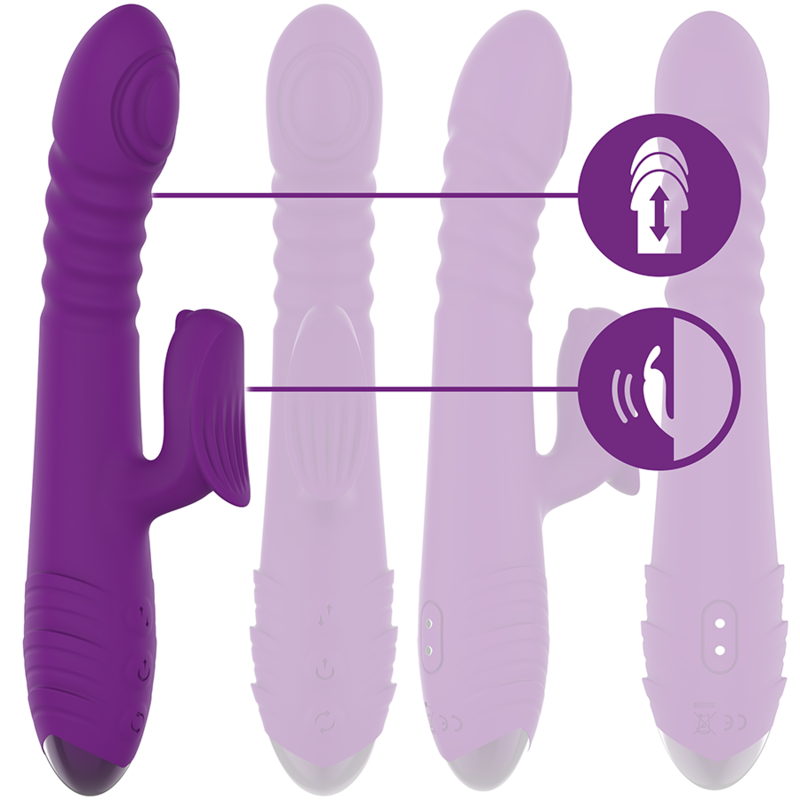 Iggy Multifunction Rechargeable Vibrator UP & Down with Clitoral Stimulator Purple