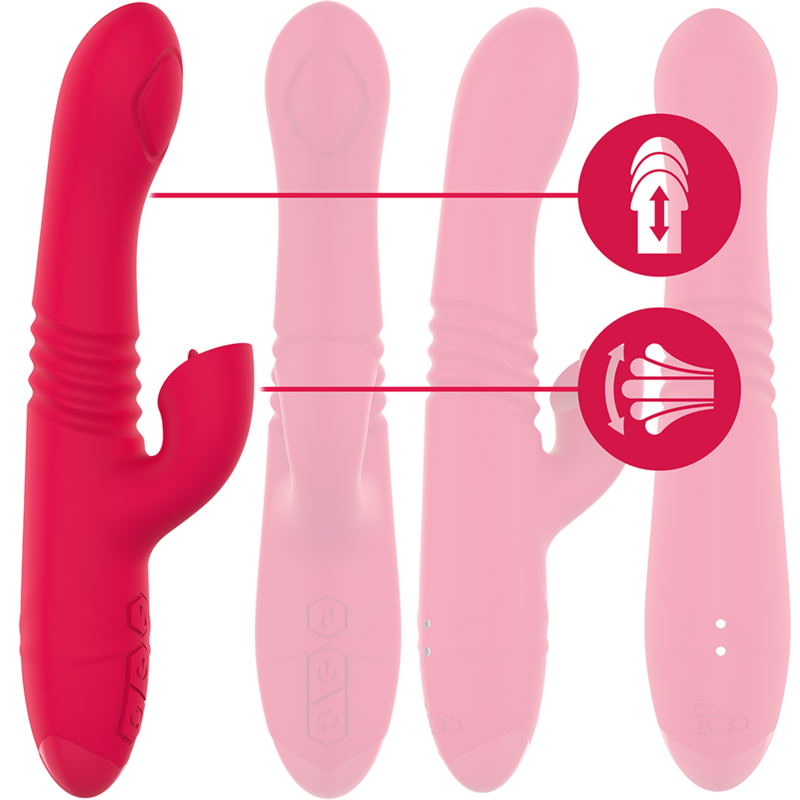 DUA Multifunction Rechargeable UP & Down Vibrator with RED Tongue