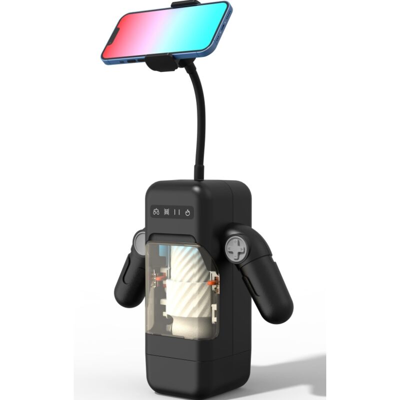 Game CUP - Thrusting Vibration Masturbator with Heating Function and Mobile Support - Black