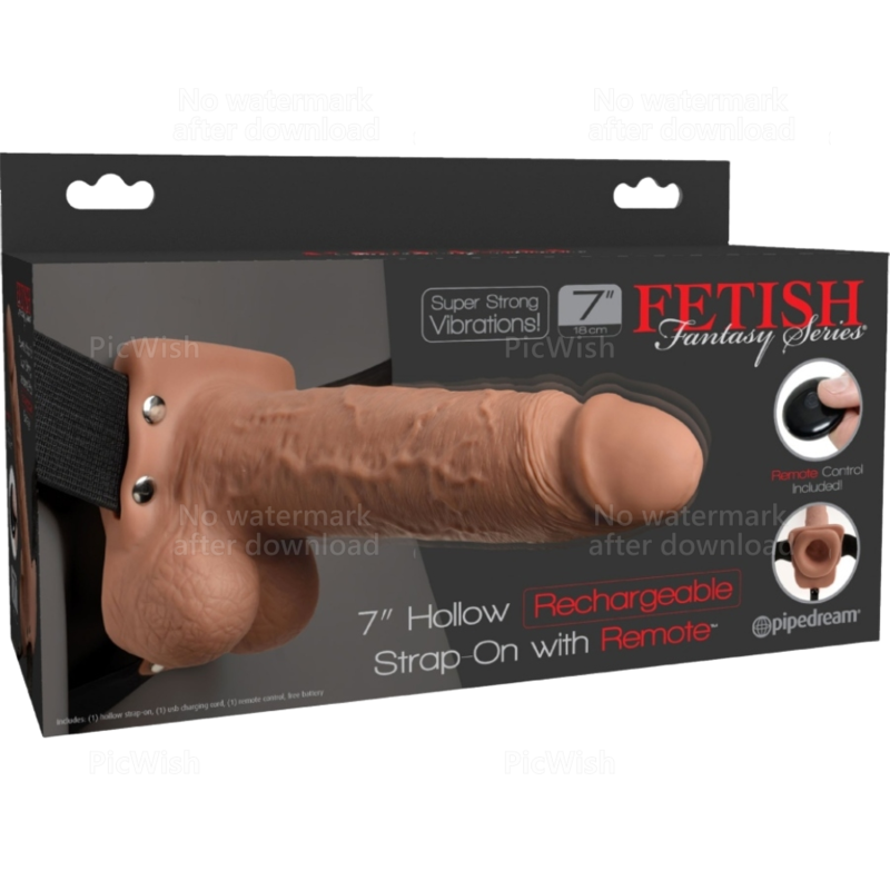 Adjustable Harness Realistic Penis with Balls Rechargeable and Vibrator 17.8 cm