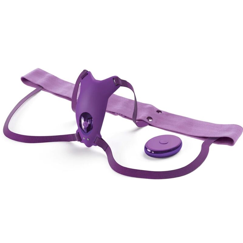Butterfly Harness, Vibrating Rechargeable & Remote Control Purple