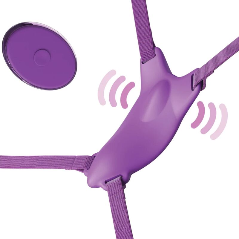 Butterfly Harness, Vibrating Rechargeable & Remote Control Purple