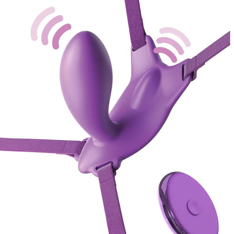 Butterfly Harness g-Spot with Vibrator, Rechargeable & Remote Control Violet