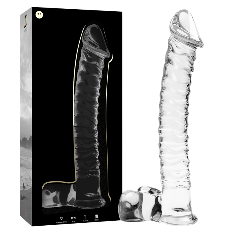 Model 23 Dildo Borosilicate Glass Clear 21.5 cm -O- 4 cm