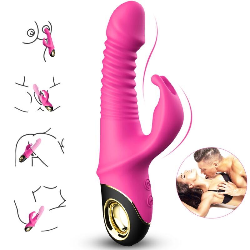 Zing Dildo Vibrator Rabbit Fuchsia