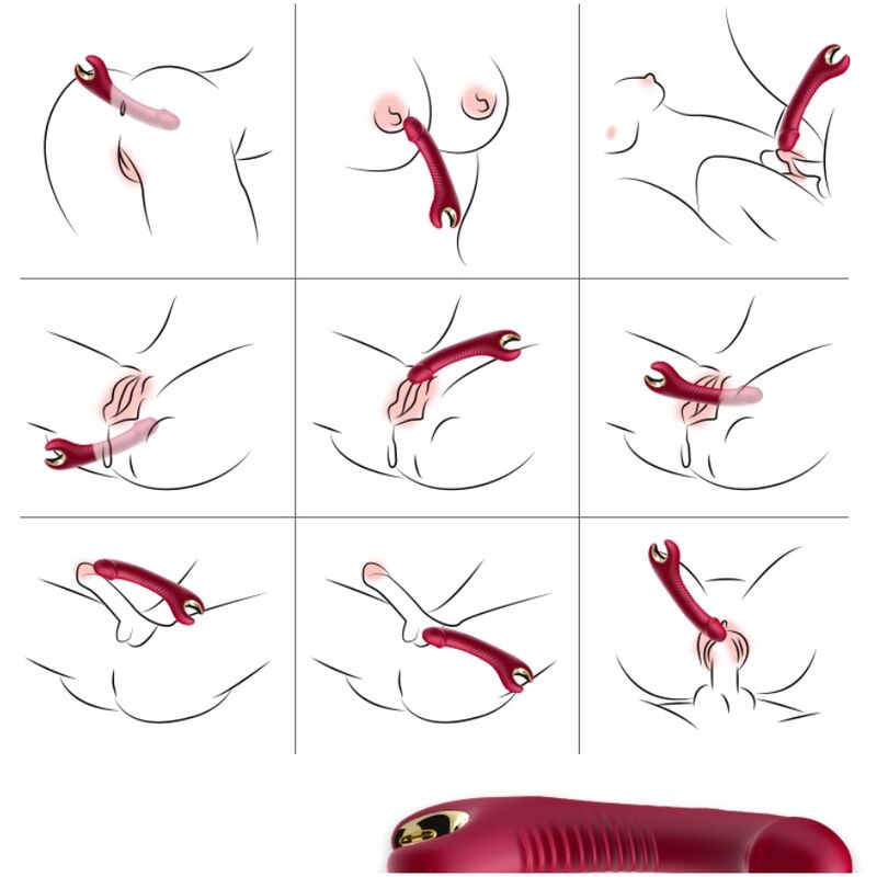 Prince Dildo Vibrator & Rotator RED