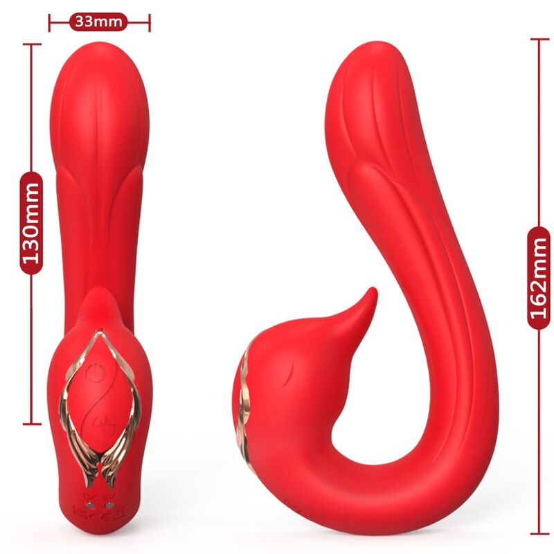 Delfin Vibrator Multiposition & Heat Effect RED