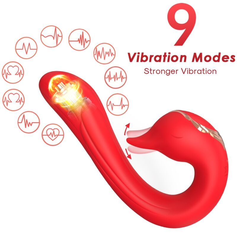 Delfin Vibrator Multiposition & Heat Effect RED