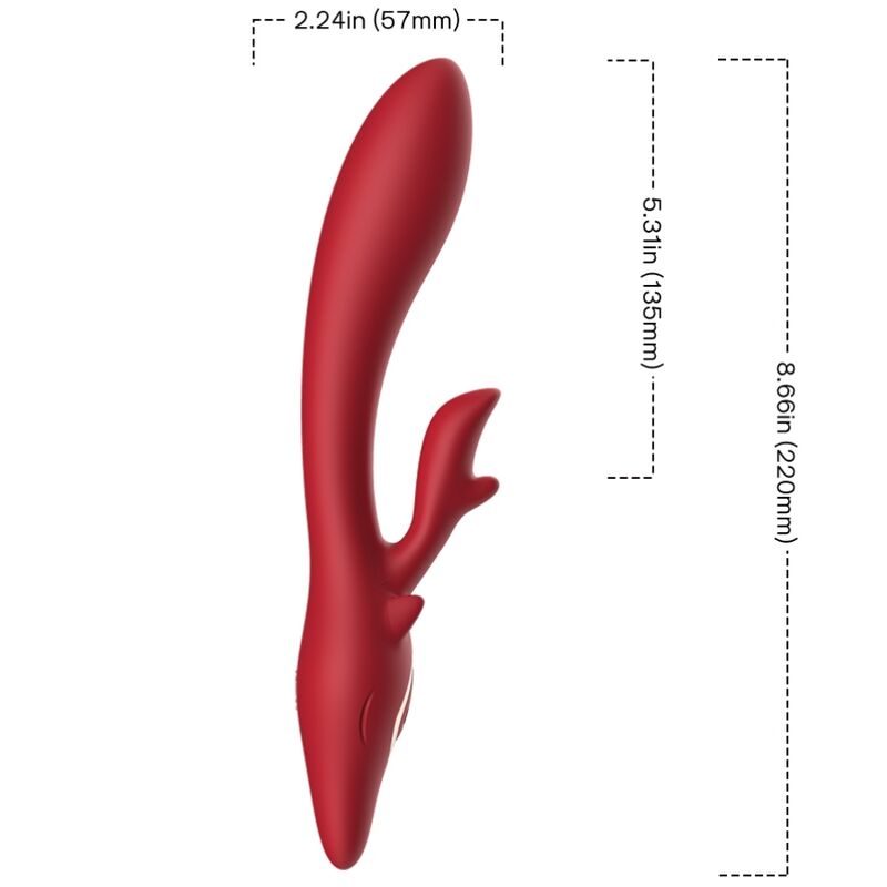 ELK Vibrator Rabbit Curved RED