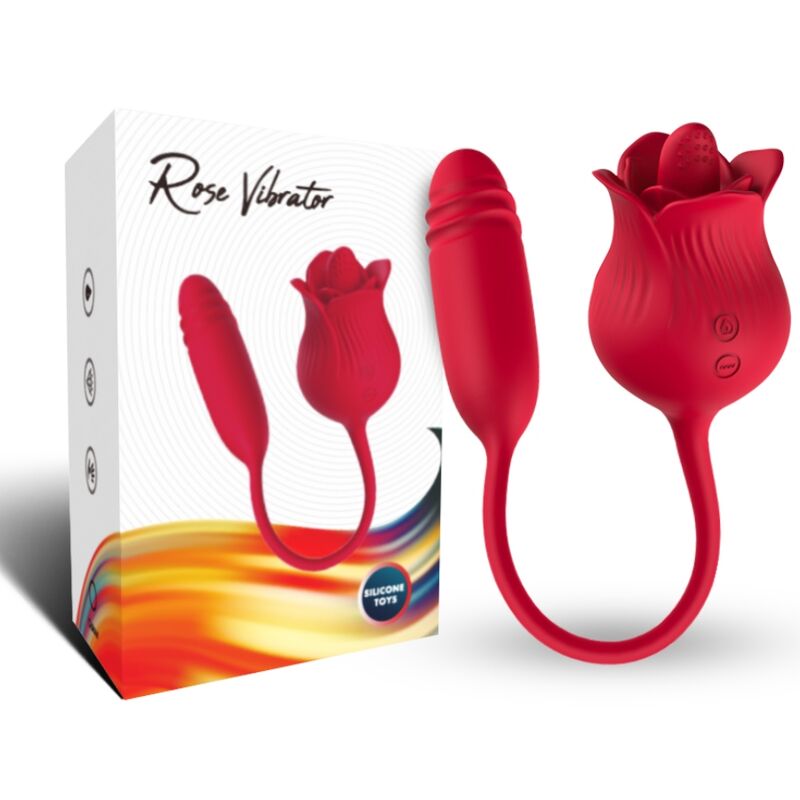 Roselip Licking Vibrating Clit & Vibrator RED
