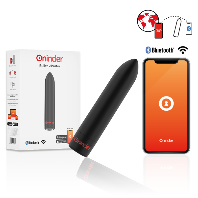 Berlin Bullet Vibrator Black 9 Modes 8.5 X 2 cm - Free APP