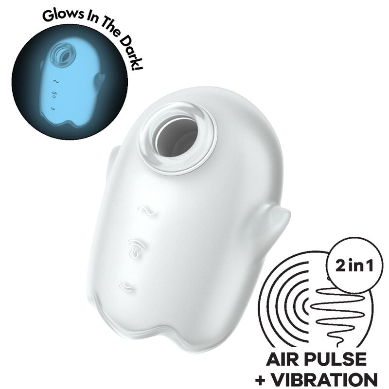 Glowing Ghost AIR Pulse & Vibrator White