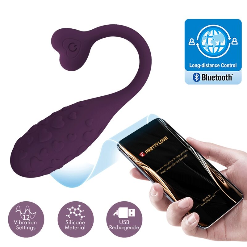 Pretty Love - Fisherman APP Controlled Vibrating EGG Lila