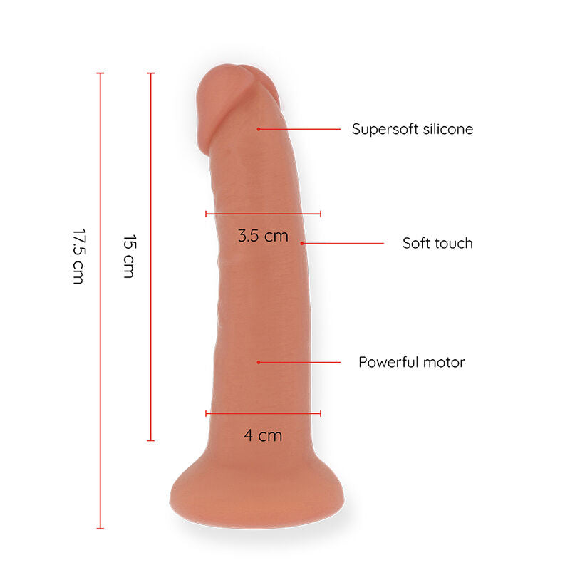 Small Bogotá Vibrator Dildo 9 Speeds Natural 17.5 cm -O- 4 cm - Free APP