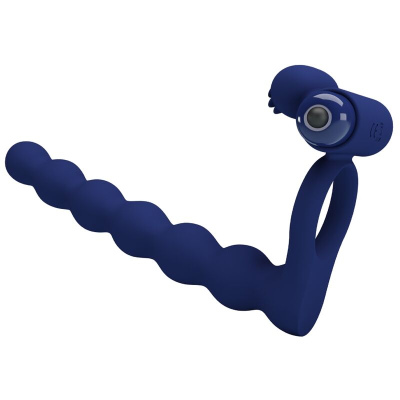 Pretty Love - Ajmal Vibrating Ring with Plug Blue