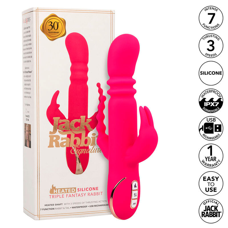 Jack Fantasy Triple Heated Vibrator Rabbit Pink