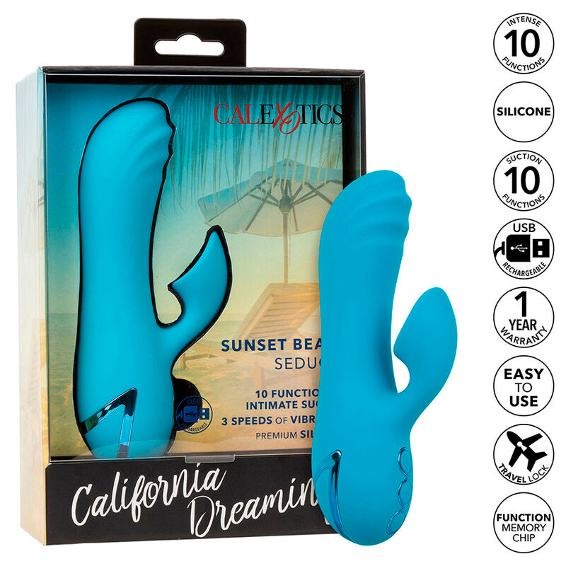 Sunset Beach Seducer Vibrator & Stimulator 10 Functions Blue