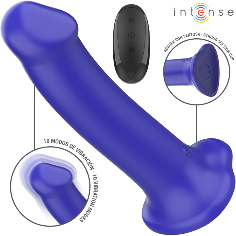 Victoria Vibrator with Suction CUP 10 Vibrations Dark Blue Remote Control