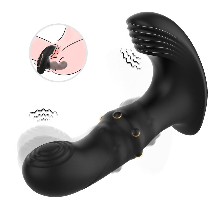 Anal Prostate Vibrator Remote Control Black