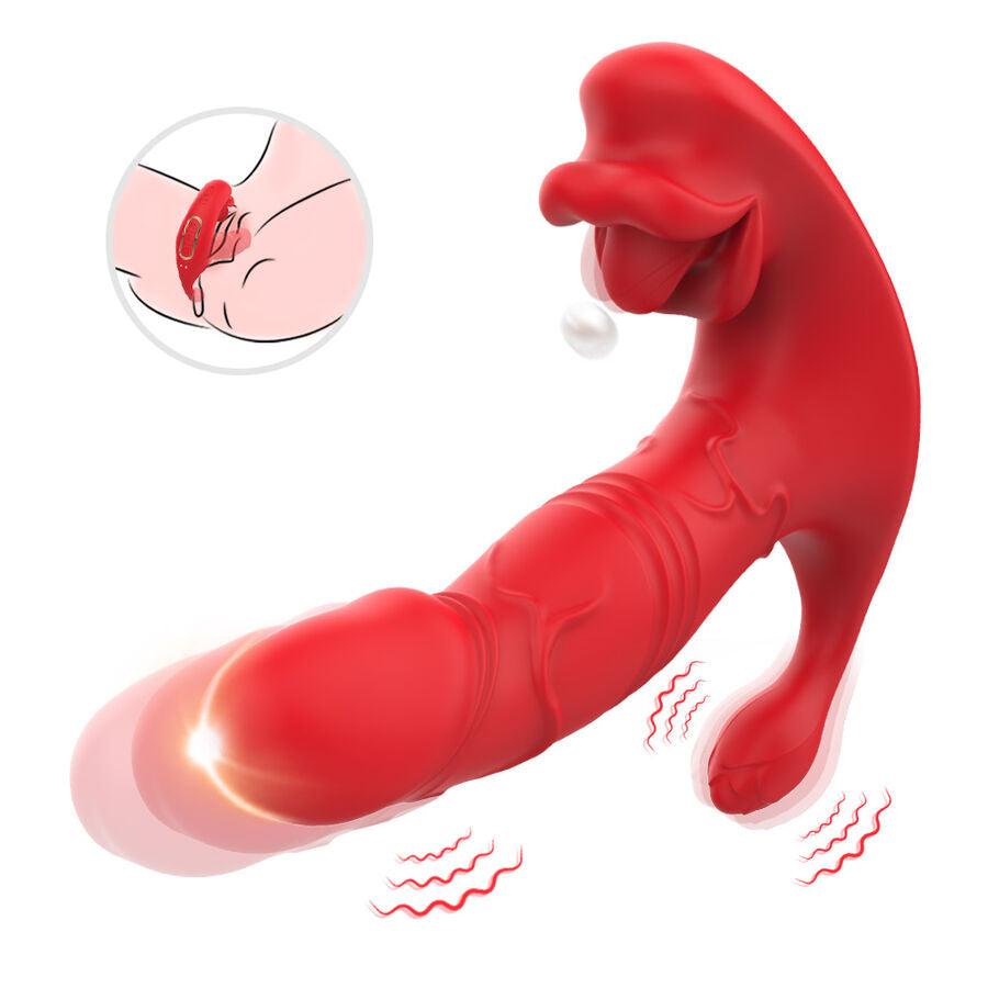 Anal Vibrator Panty C and g-Spot Stimulator Remote Control RED