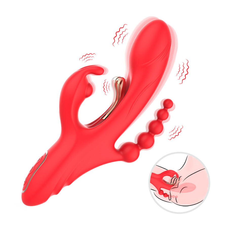 G-Spot and Clitoris Stimulator Vibrator RED