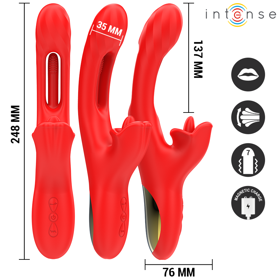 Jessica Multifunction Vibrator Clitoris Stimulation 24.8 cm RED