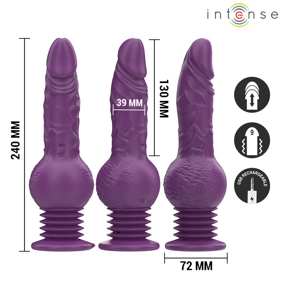 Tatum Multifunction Vibrator with UP and Down Vibration 24 cm Purple
