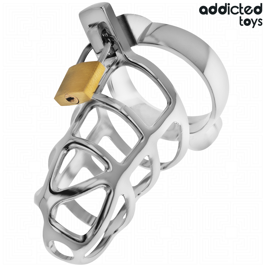 Silver Lock Penis Cage Metal Size M