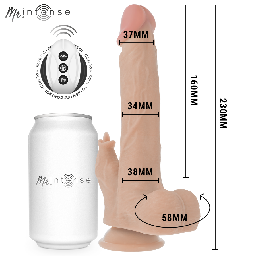 Realistic Multifunction Redford with Vibration and UP and Down Remote Control 23 cm -O- 3.5 cm