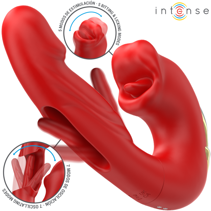 Nathy Double Vibrator with Multifunction Stimulating Mouth RED