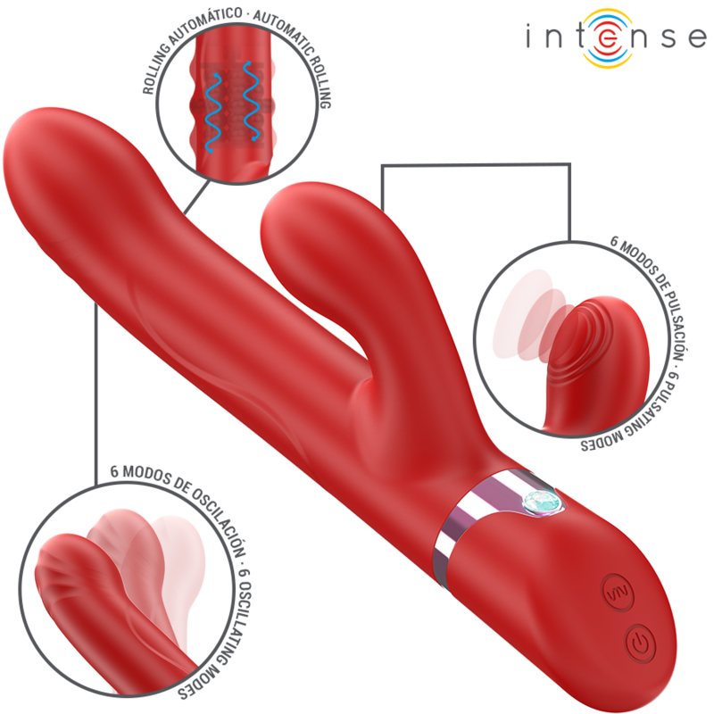 Lele Multifunction Vibrator Rotating & Oscillation & Stimulation RED