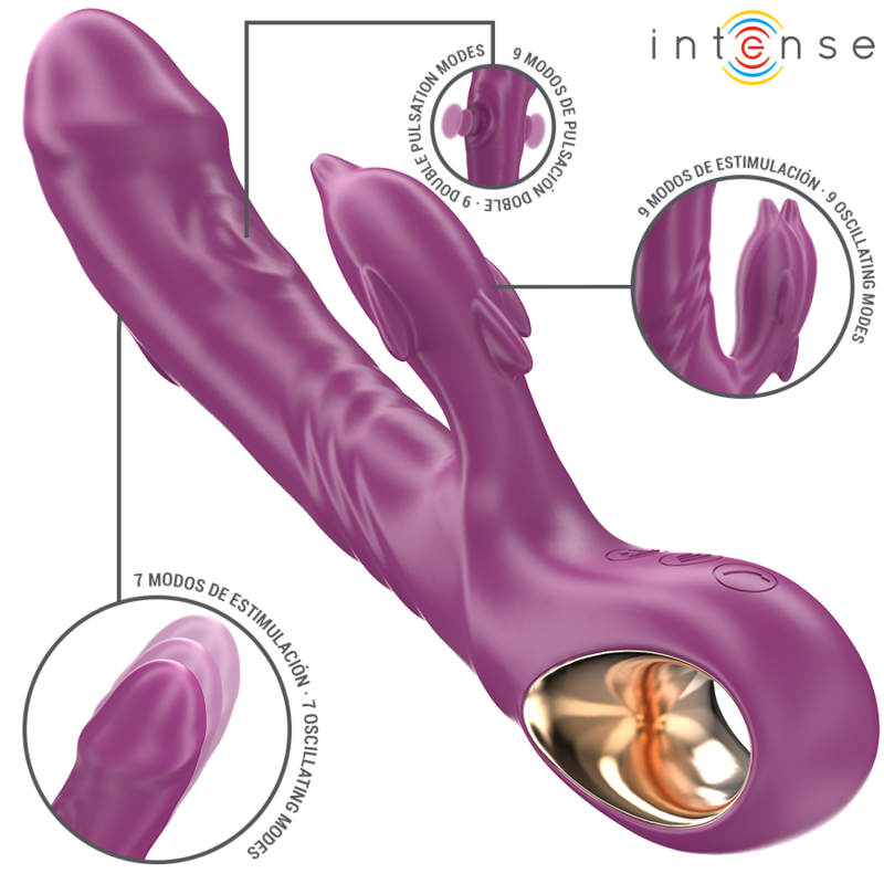 Halle Multifunction Vibrator with Dolphin Stimulating Tongue Purple
