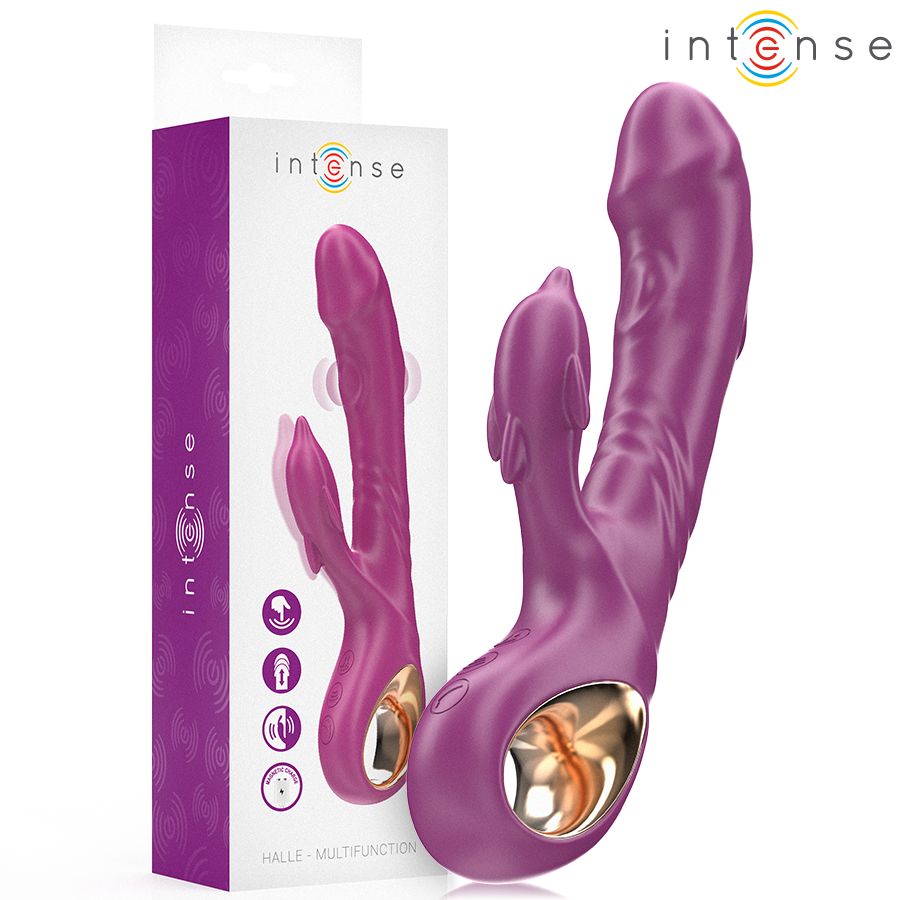 Halle Multifunction Vibrator with Dolphin Stimulating Tongue Purple
