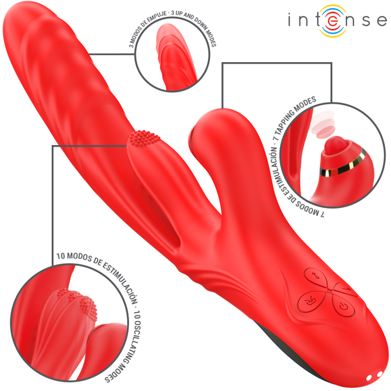 Rosalia Multifunction Vibrator 3 IN 1 RED