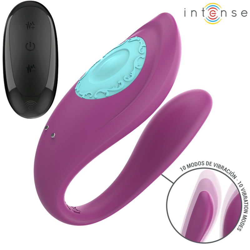 Annie U-Shaped Vibrator and Stimulator Purple Remote Control