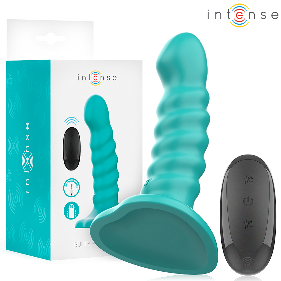 Buffy Vibrator Size S Spiral Design 10 Vibrations Blue Remote Control