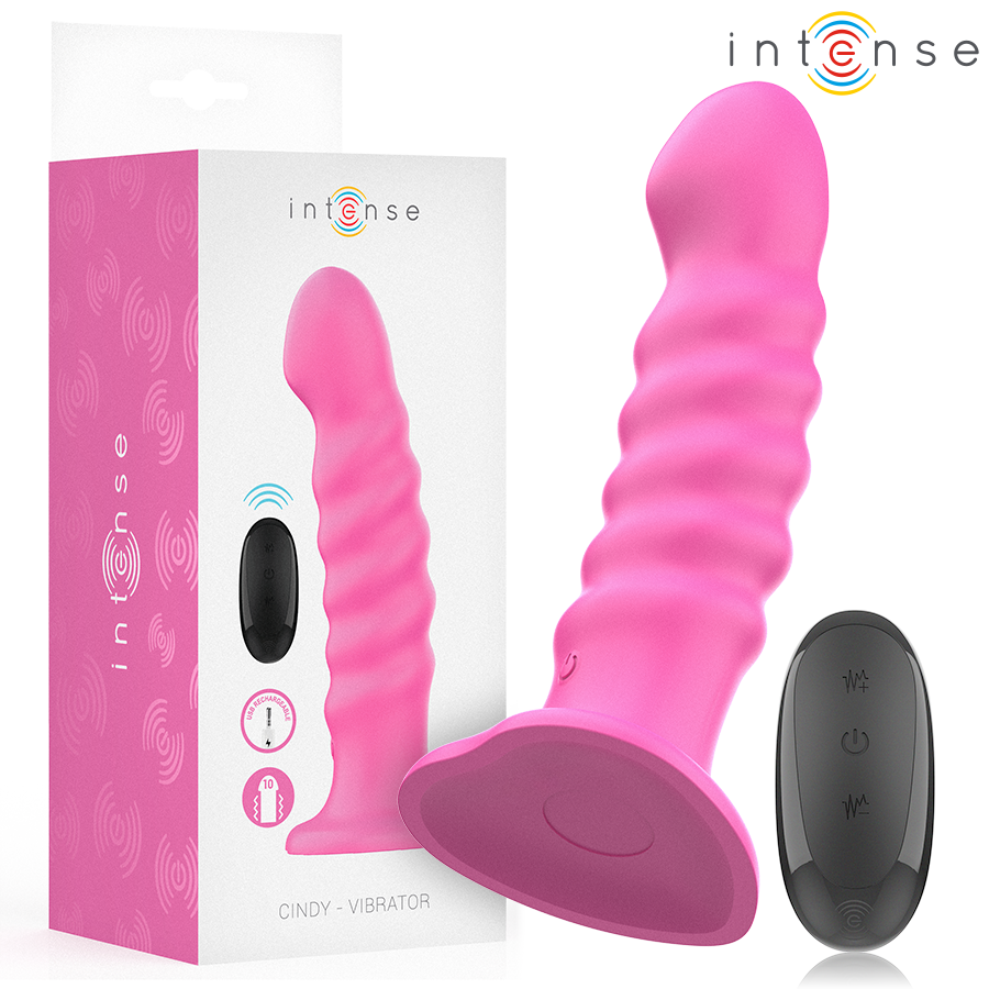 Cindy Vibrator Size L Spiral Design 10 Vibrations Pink Remote Control
