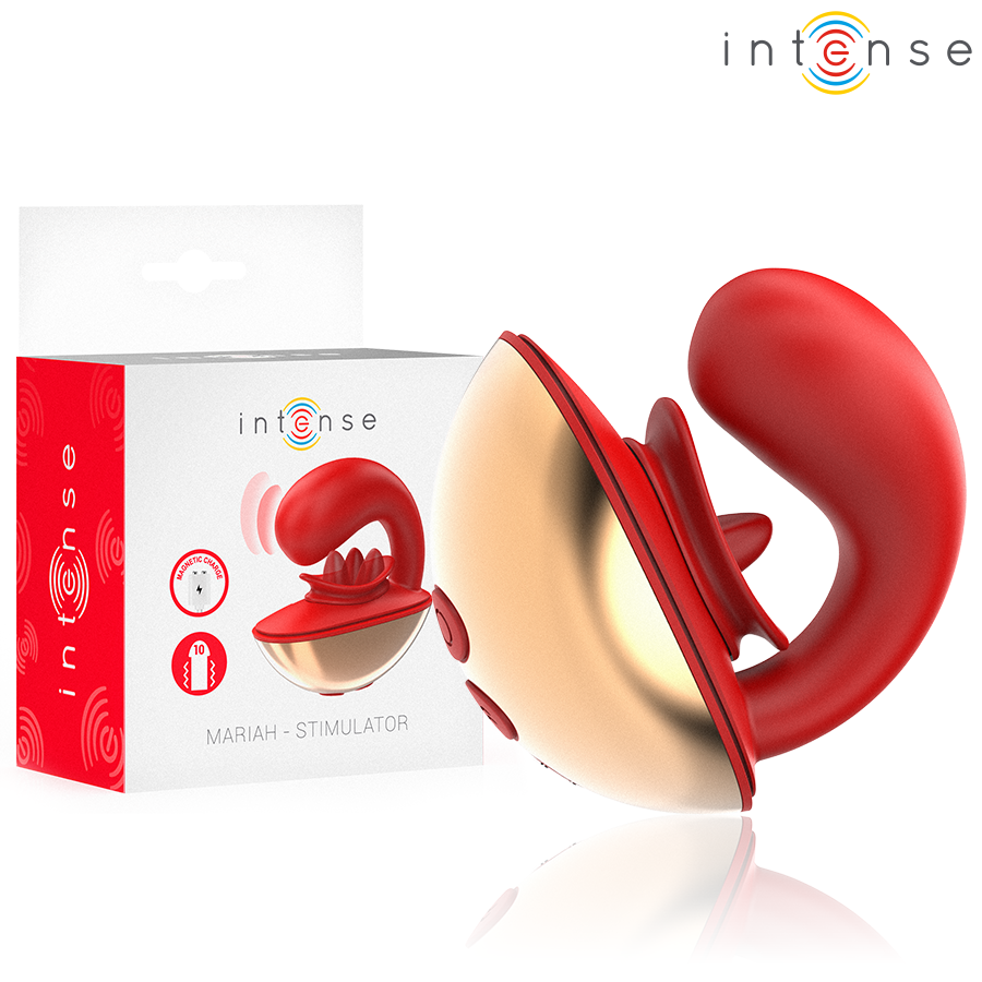 Mariah Vibrator & Stimulator IN U Shape 10 Vibrations RED