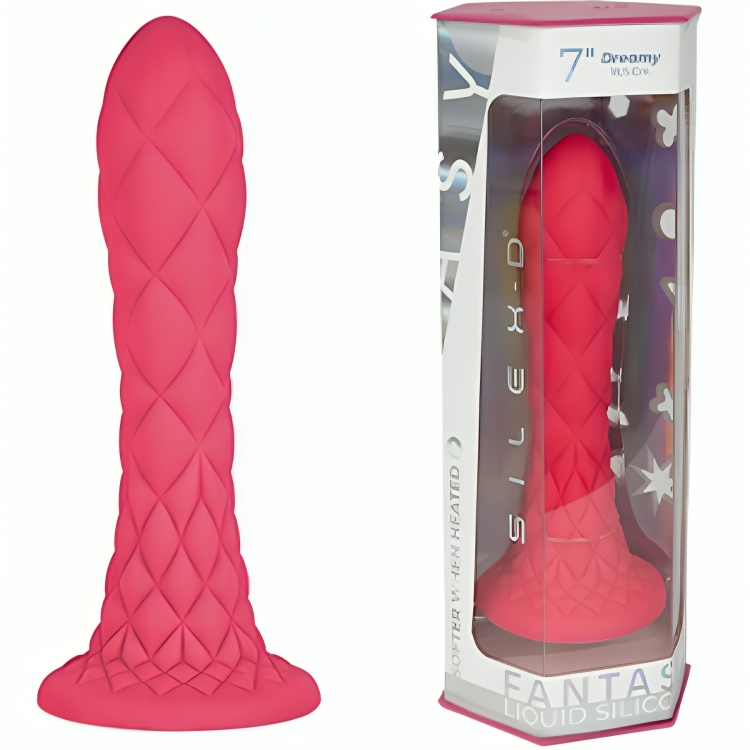 Dreamy Dildo Fantasy Liquid Silicone Thermoreactive Fuchsia 18.5 cm