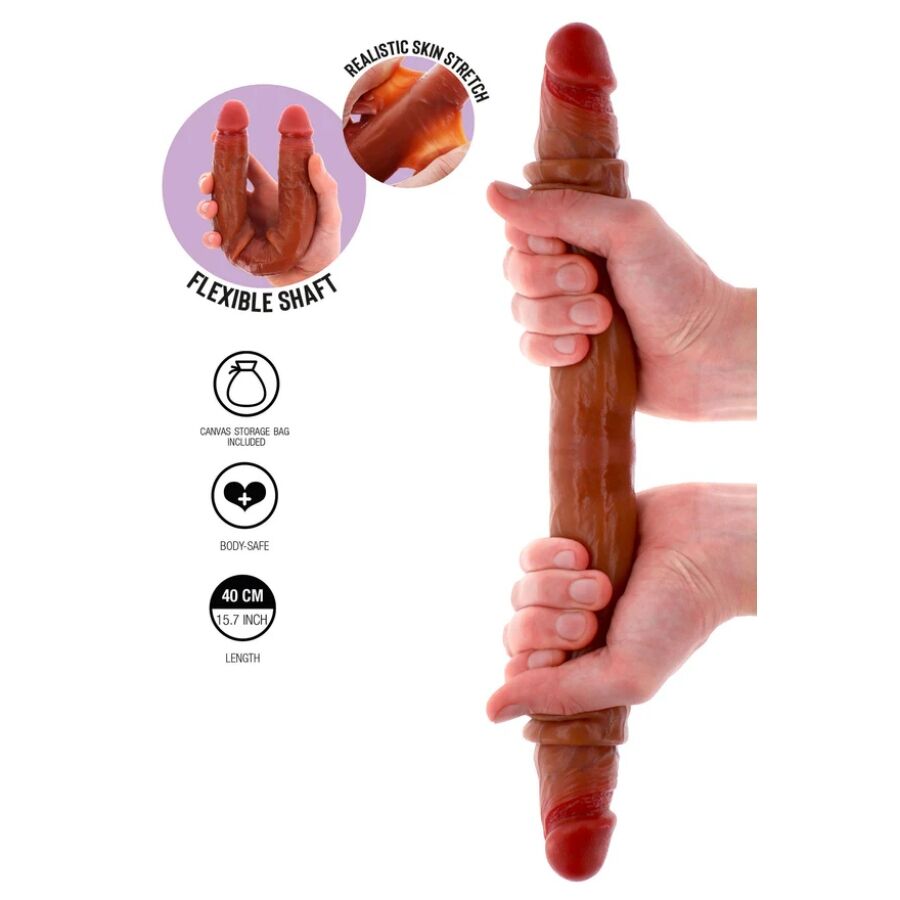 Double-Ended Silicone Dildo Caramel 40 cm