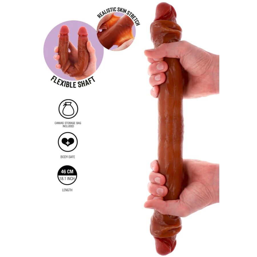 Double-Ended Silicone Dildo Caramel 46 cm