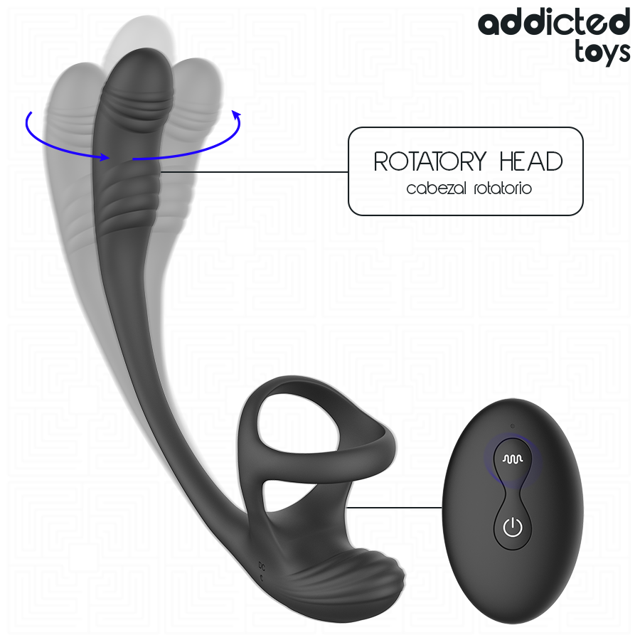 Anal Plug with Vibration and 360º Waving and Testicle Stimulator