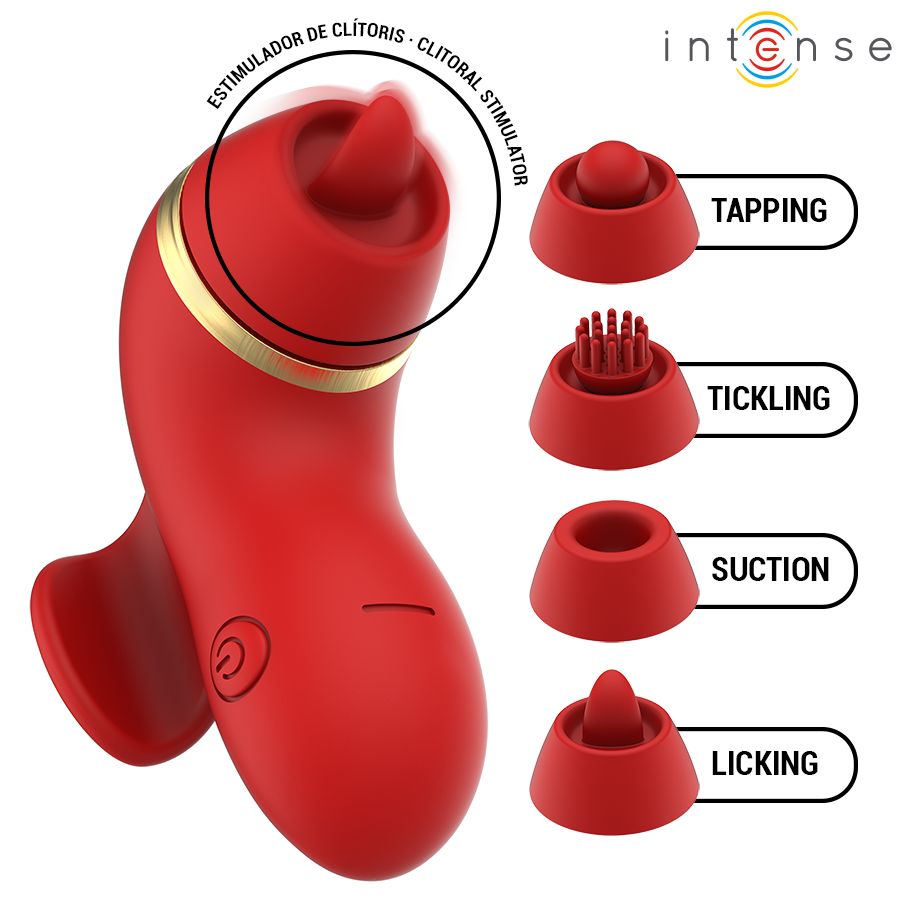Patty Stimulator with 4 Heads, Suction, Tapping, Tickling and Licking