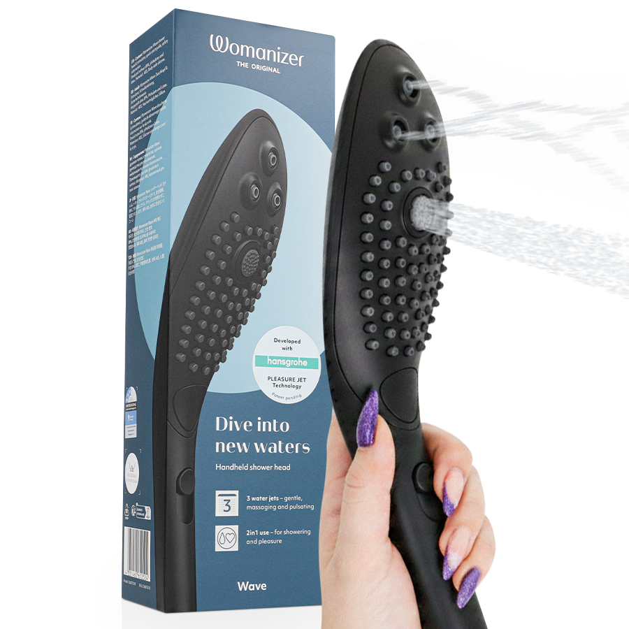 Wave Clitoral Stimulating Shower Head Black
